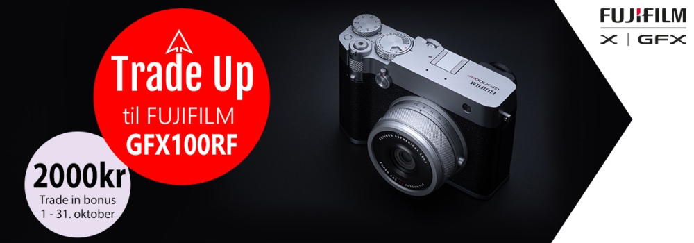 GFX Trade-up Større end full frame med GFX 100 S II og GFX 100 II Kig ind i Butikken og bliv overbevist.Kampagne